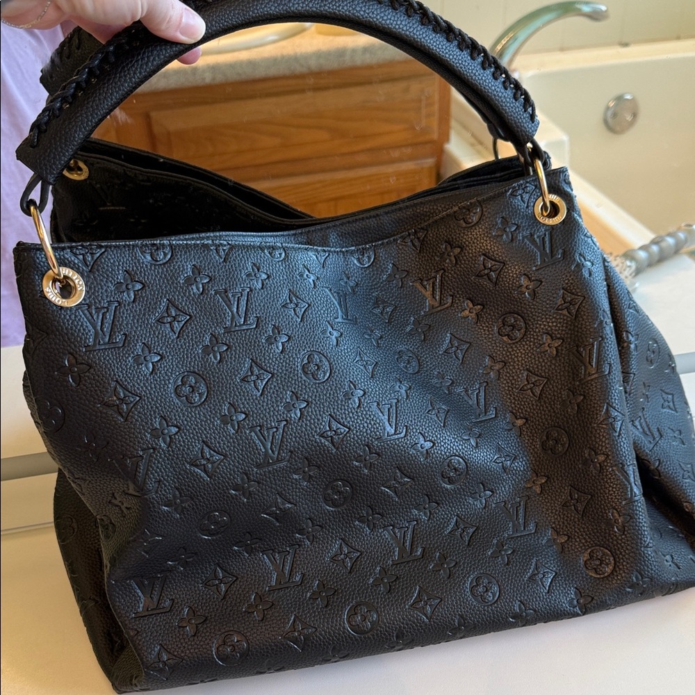 Louis Vuitton Black Embossed Monogram Shoulder Bag